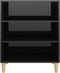 vidaXL - Dressoir - 57x35x70 - cm - spaanplaat - hoogglans - zwart