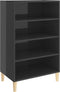 vidaXL - Dressoir - 57x35x90 - cm - bewerkt - hout - hoogglans - grijs