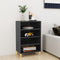vidaXL - Dressoir - 57x35x90 - cm - bewerkt - hout - hoogglans - grijs
