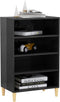 vidaXL - Dressoir - 57x35x90 - cm - bewerkt - hout - hoogglans - grijs