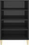 vidaXL - Dressoir - 57x35x90 - cm - bewerkt - hout - hoogglans - grijs