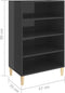 vidaXL - Dressoir - 57x35x90 - cm - bewerkt - hout - hoogglans - grijs