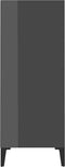 vidaXL - Dressoir - 57x35x90 - cm - bewerkt - hout - hoogglans - grijs