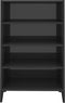 vidaXL - Dressoir - 57x35x90 - cm - bewerkt - hout - hoogglans - grijs