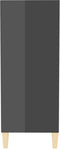vidaXL - Dressoir - 57x35x90 - cm - bewerkt - hout - hoogglans - grijs