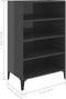 vidaXL - Dressoir - 57x35x90 - cm - bewerkt - hout - hoogglans - grijs