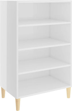 vidaXL - Dressoir - 57x35x90 - cm - bewerkt - hout - hoogglans - wit
