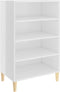 vidaXL - Dressoir - 57x35x90 - cm - bewerkt - hout - hoogglans - wit