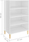 vidaXL - Dressoir - 57x35x90 - cm - bewerkt - hout - hoogglans - wit