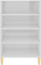 vidaXL - Dressoir - 57x35x90 - cm - bewerkt - hout - hoogglans - wit