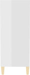 vidaXL - Dressoir - 57x35x90 - cm - bewerkt - hout - hoogglans - wit