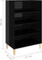 vidaXL - Dressoir - 57x35x90 - cm - bewerkt - hout - hoogglans - zwart