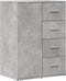 vidaXL - Dressoir - 59x39x80 - cm - bewerkt - hout - betongrijs