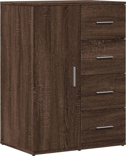 vidaXL - Dressoir - 59x39x80 - cm - bewerkt - hout - bruin - eikenkleur