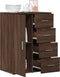 vidaXL - Dressoir - 59x39x80 - cm - bewerkt - hout - bruin - eikenkleur
