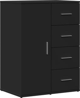 vidaXL - Dressoir - 59x39x80 - cm - bewerkt - hout - zwart