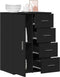 vidaXL - Dressoir - 59x39x80 - cm - bewerkt - hout - zwart