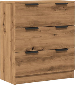 vidaXL - Dressoir - 60x30x70 - cm - bewerkt - hout - artisan - eikenkleurig
