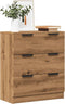 vidaXL - Dressoir - 60x30x70 - cm - bewerkt - hout - artisan - eikenkleurig