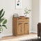 vidaXL - Dressoir - 60x30x70 - cm - bewerkt - hout - artisan - eikenkleurig