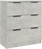 vidaXL - Dressoir - 60x30x70 - cm - bewerkt - hout - betongrijs