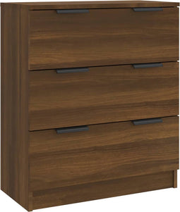 vidaXL - Dressoir - 60x30x70 - cm - bewerkt - hout - bruin - eikenkleur