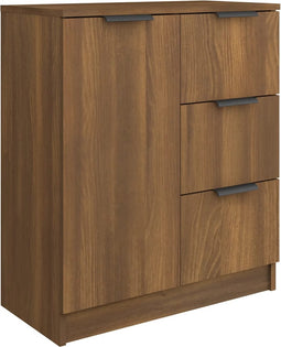 vidaXL - Dressoir - 60x30x70 - cm - bewerkt - hout - bruin - eikenkleur