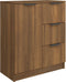 vidaXL - Dressoir - 60x30x70 - cm - bewerkt - hout - bruin - eikenkleur