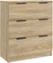 vidaXL - Dressoir - 60x30x70 - cm - bewerkt - hout - bruin - eikenkleur