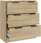 vidaXL - Dressoir - 60x30x70 - cm - bewerkt - hout - bruin - eikenkleur
