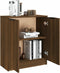 vidaXL - Dressoir - 60x30x70 - cm - bewerkt - hout - bruin - eikenkleur