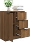 vidaXL - Dressoir - 60x30x70 - cm - bewerkt - hout - bruin - eikenkleur