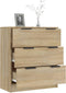 vidaXL - Dressoir - 60x30x70 - cm - bewerkt - hout - bruin - eikenkleur