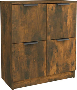 vidaXL - Dressoir - 60x30x70 - cm - bewerkt - hout - gerookt - eikenkleurig