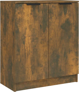 vidaXL - Dressoir - 60x30x70 - cm - bewerkt - hout - gerookt - eikenkleurig