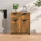 vidaXL - Dressoir - 60x30x70 - cm - bewerkt - hout - gerookt - eikenkleurig