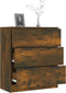 vidaXL - Dressoir - 60x30x70 - cm - bewerkt - hout - gerookt - eikenkleurig
