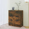 vidaXL - Dressoir - 60x30x70 - cm - bewerkt - hout - gerookt - eikenkleurig