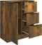 vidaXL - Dressoir - 60x30x70 - cm - bewerkt - hout - gerookt - eikenkleurig