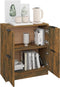 vidaXL - Dressoir - 60x30x70 - cm - bewerkt - hout - gerookt - eikenkleurig