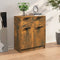 vidaXL - Dressoir - 60x30x70 - cm - bewerkt - hout - gerookt - eikenkleurig