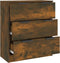 vidaXL - Dressoir - 60x30x70 - cm - bewerkt - hout - gerookt - eikenkleurig