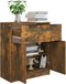 vidaXL - Dressoir - 60x30x70 - cm - bewerkt - hout - gerookt - eikenkleurig