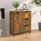 vidaXL - Dressoir - 60x30x70 - cm - bewerkt - hout - gerookt - eikenkleurig
