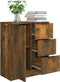 vidaXL - Dressoir - 60x30x70 - cm - bewerkt - hout - gerookt - eikenkleurig
