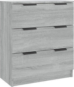 vidaXL - Dressoir - 60x30x70 - cm - bewerkt - hout - grijs - sonoma - eiken