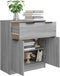 vidaXL - Dressoir - 60x30x70 - cm - bewerkt - hout - grijs - sonoma - eiken