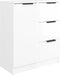 vidaXL - Dressoir - 60x30x70 - cm - bewerkt - hout - hoogglans - wit