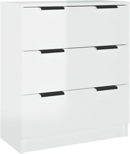 vidaXL - Dressoir - 60x30x70 - cm - bewerkt - hout - hoogglans - wit