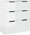 vidaXL - Dressoir - 60x30x70 - cm - bewerkt - hout - hoogglans - wit
